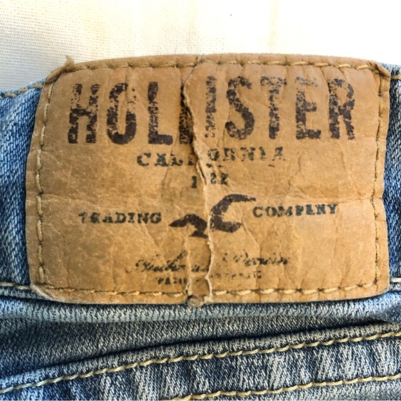 Hollister Low Rise Skinny Leg Jeans Women’s 7L 28x33 Blue Medium Wash Whiskers - Picture 7 of 11